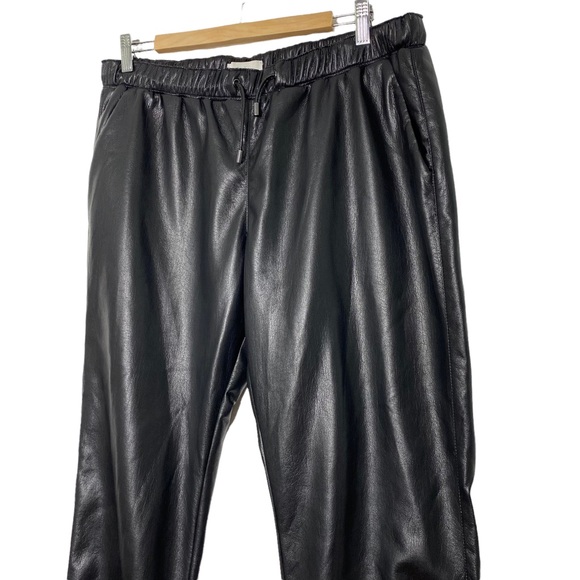 Joie Black Faux Leather Jogger Pants Size XL - Picture 4 of 7